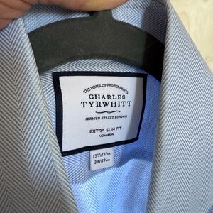 Charles Tyrwhitt Blue Herringbone Shirt